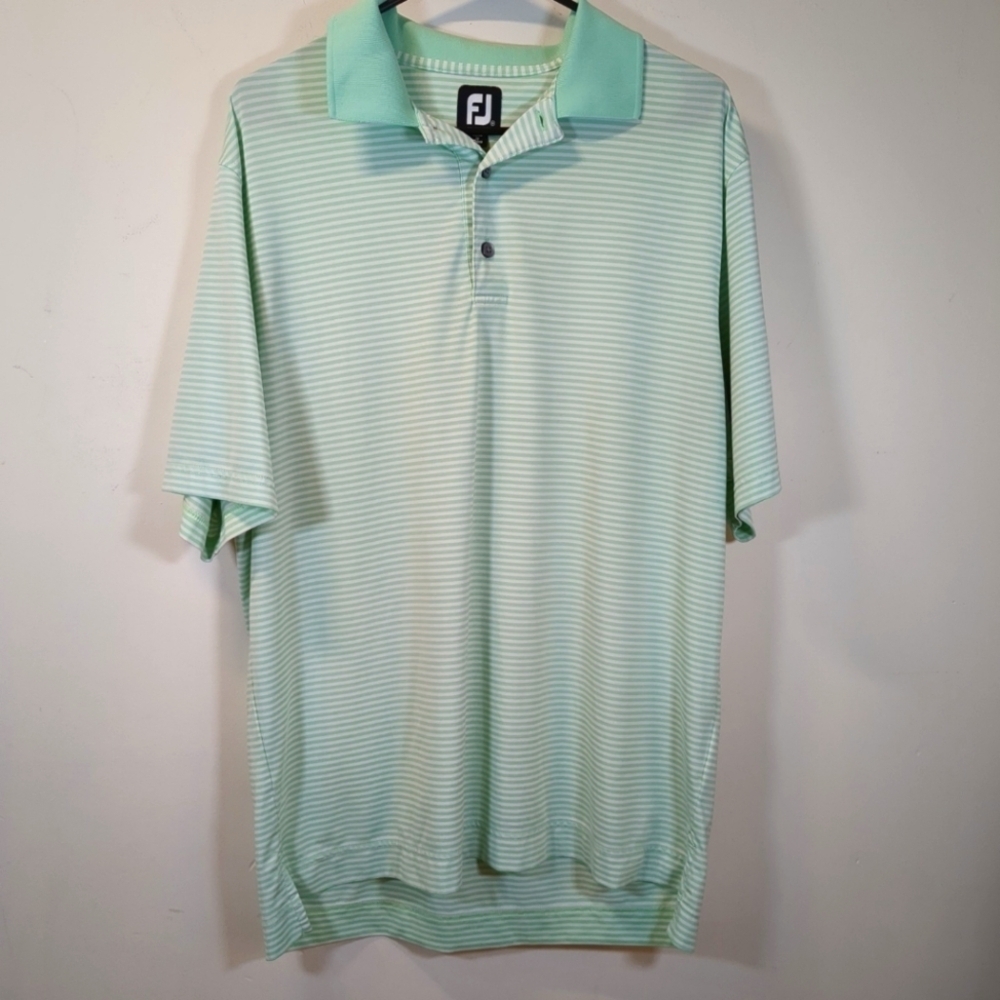 FootJoy Men's Green Striped Polo/Golf Shirt , Size M